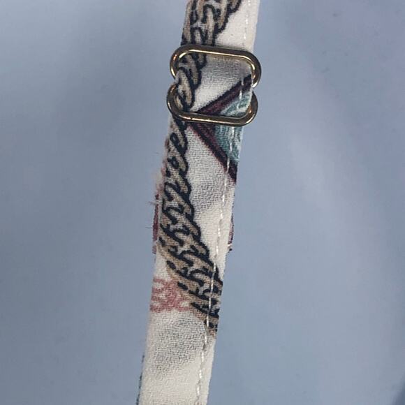 Guess Soliana Printed Wide Leg Jumpsuit Size Large Sweetheart Neck Peep Hole - Picture 7 of 16